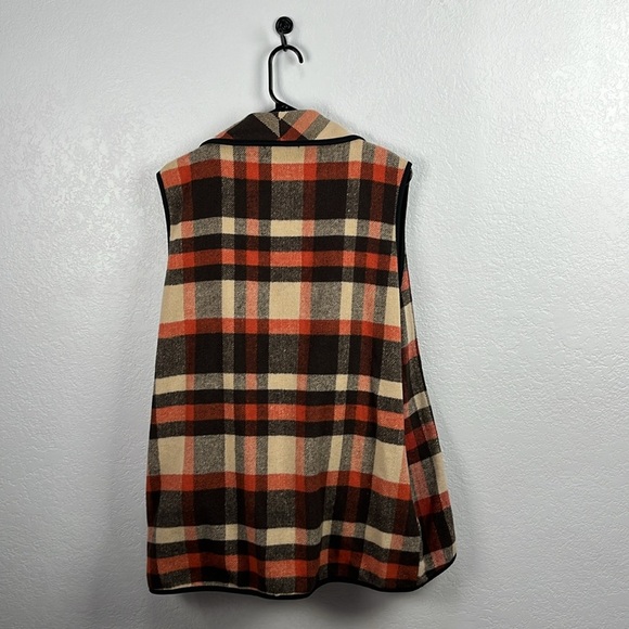 Yacun Vest Lapel Open Front Buffalo Plaid Sleeveless Cardigan SZ 2XL Fall Cozy - Picture 8 of 9